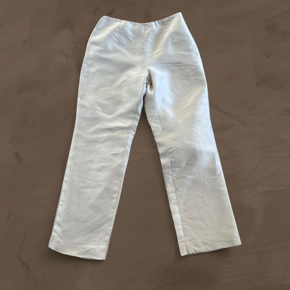 Talbots cream silk pants trousers size 2